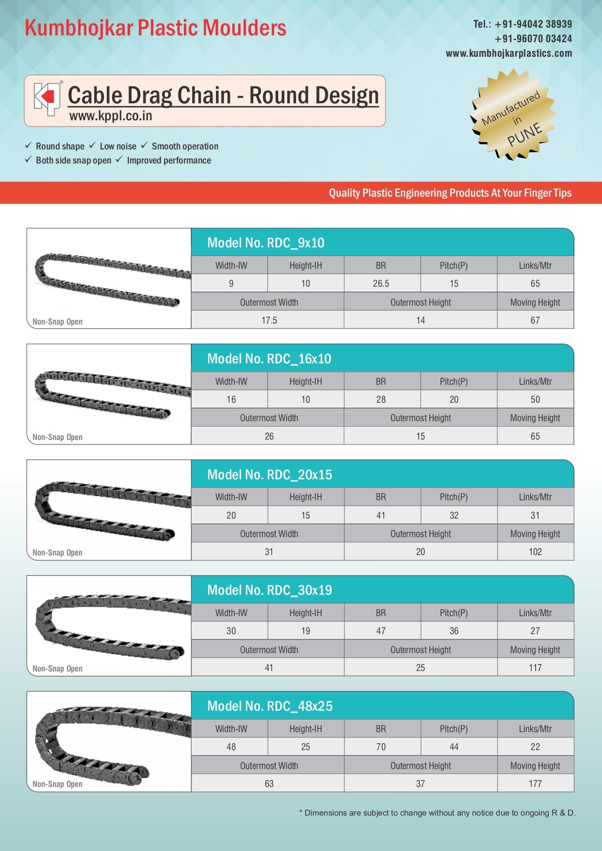 Round Cable Drag Chain